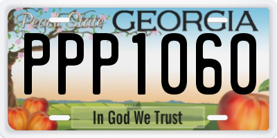 GA license plate PPP1060