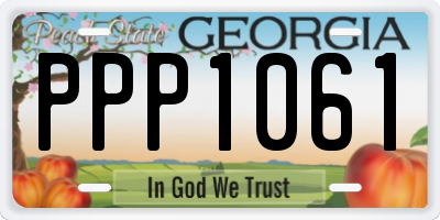 GA license plate PPP1061