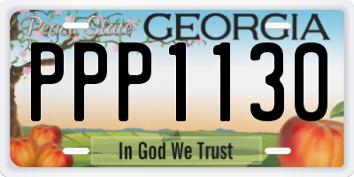 GA license plate PPP1130
