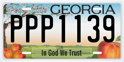 GA license plate PPP1139