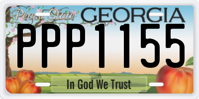 GA license plate PPP1155