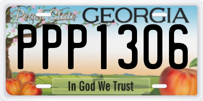 GA license plate PPP1306