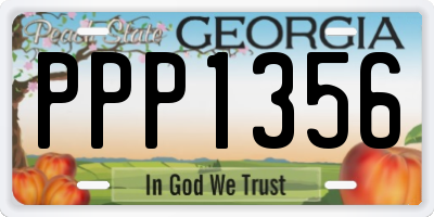 GA license plate PPP1356