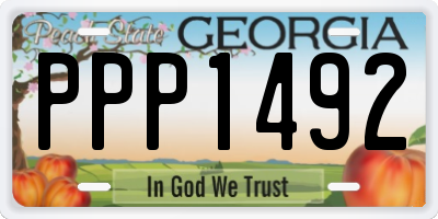 GA license plate PPP1492