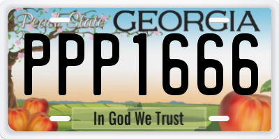 GA license plate PPP1666