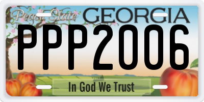 GA license plate PPP2006