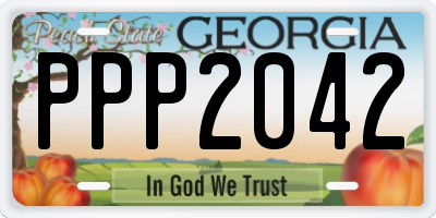 GA license plate PPP2042