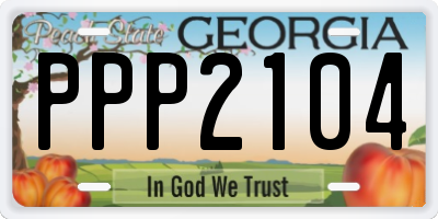 GA license plate PPP2104