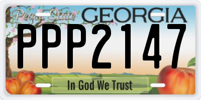 GA license plate PPP2147