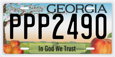 GA license plate PPP2490