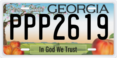 GA license plate PPP2619