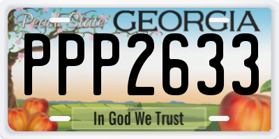 GA license plate PPP2633