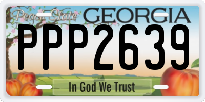 GA license plate PPP2639