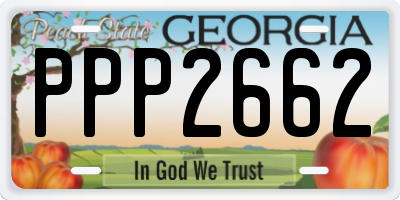 GA license plate PPP2662