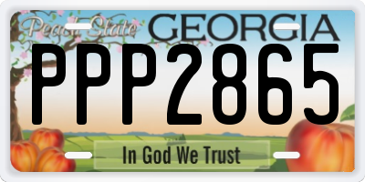 GA license plate PPP2865