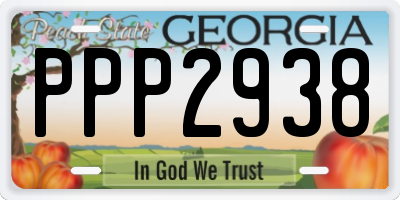 GA license plate PPP2938