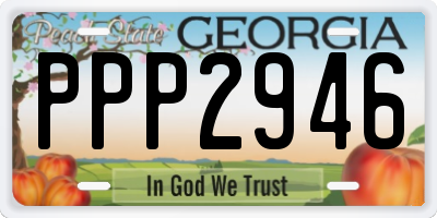 GA license plate PPP2946