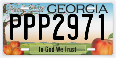 GA license plate PPP2971