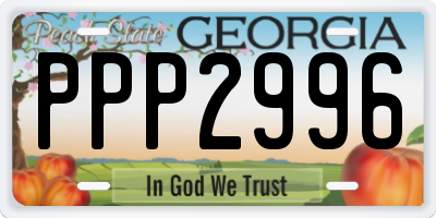 GA license plate PPP2996