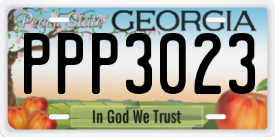 GA license plate PPP3023
