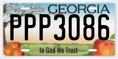 GA license plate PPP3086
