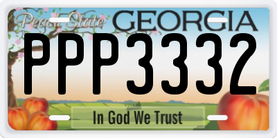 GA license plate PPP3332