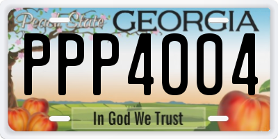 GA license plate PPP4004