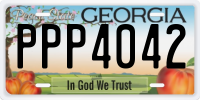 GA license plate PPP4042