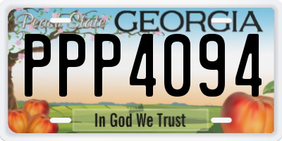 GA license plate PPP4094