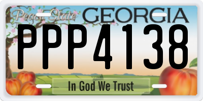 GA license plate PPP4138