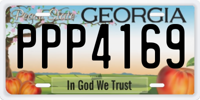 GA license plate PPP4169