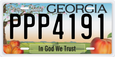 GA license plate PPP4191