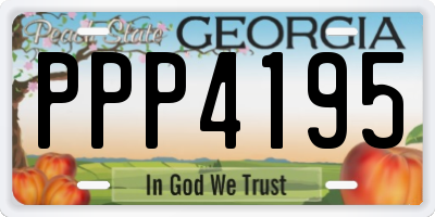 GA license plate PPP4195