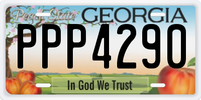 GA license plate PPP4290