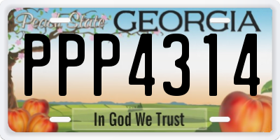GA license plate PPP4314