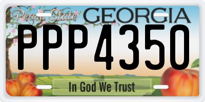 GA license plate PPP4350