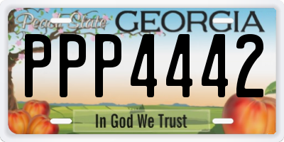 GA license plate PPP4442