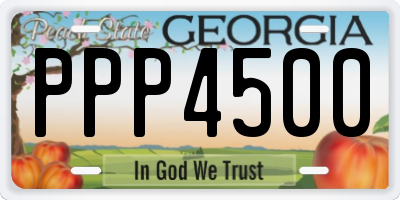 GA license plate PPP4500