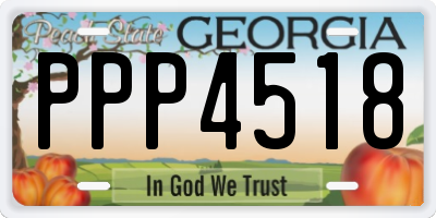 GA license plate PPP4518
