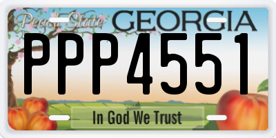 GA license plate PPP4551