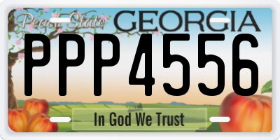 GA license plate PPP4556
