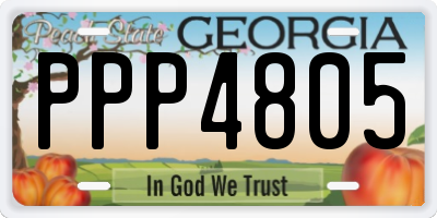 GA license plate PPP4805