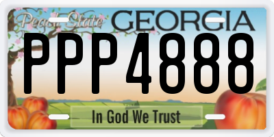 GA license plate PPP4888