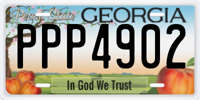 GA license plate PPP4902