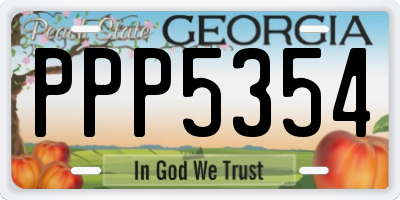 GA license plate PPP5354