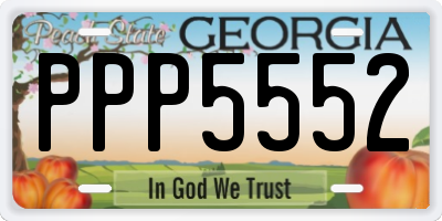 GA license plate PPP5552