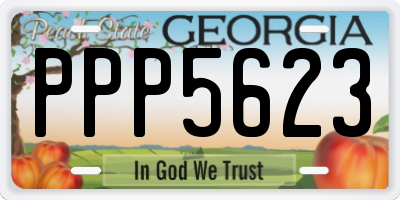 GA license plate PPP5623