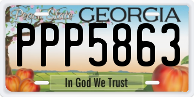 GA license plate PPP5863