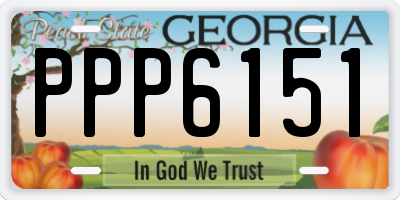 GA license plate PPP6151
