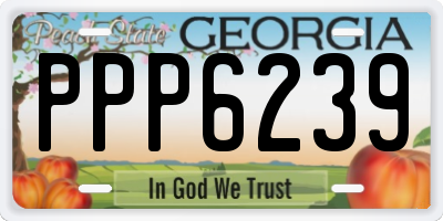 GA license plate PPP6239